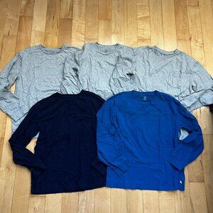 Boys Gap Kids 100% Organic Cotton Long Sleeve Crew Neck Tee T Shirt XXL Lot of 5